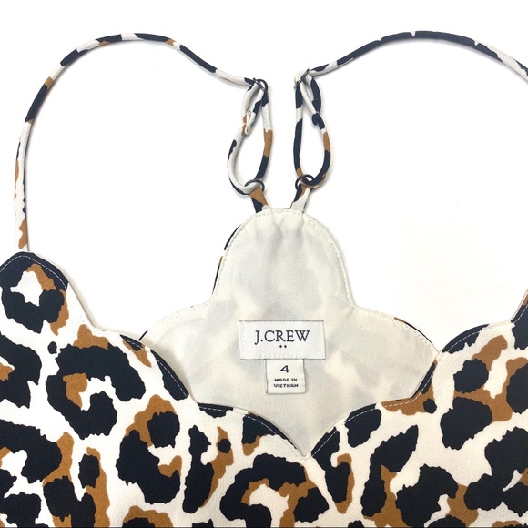 •J. Crew Factory leopard scalloped cami• Size 4 - Picture 2 of 9